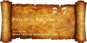 Petrán Tünde névjegykártya